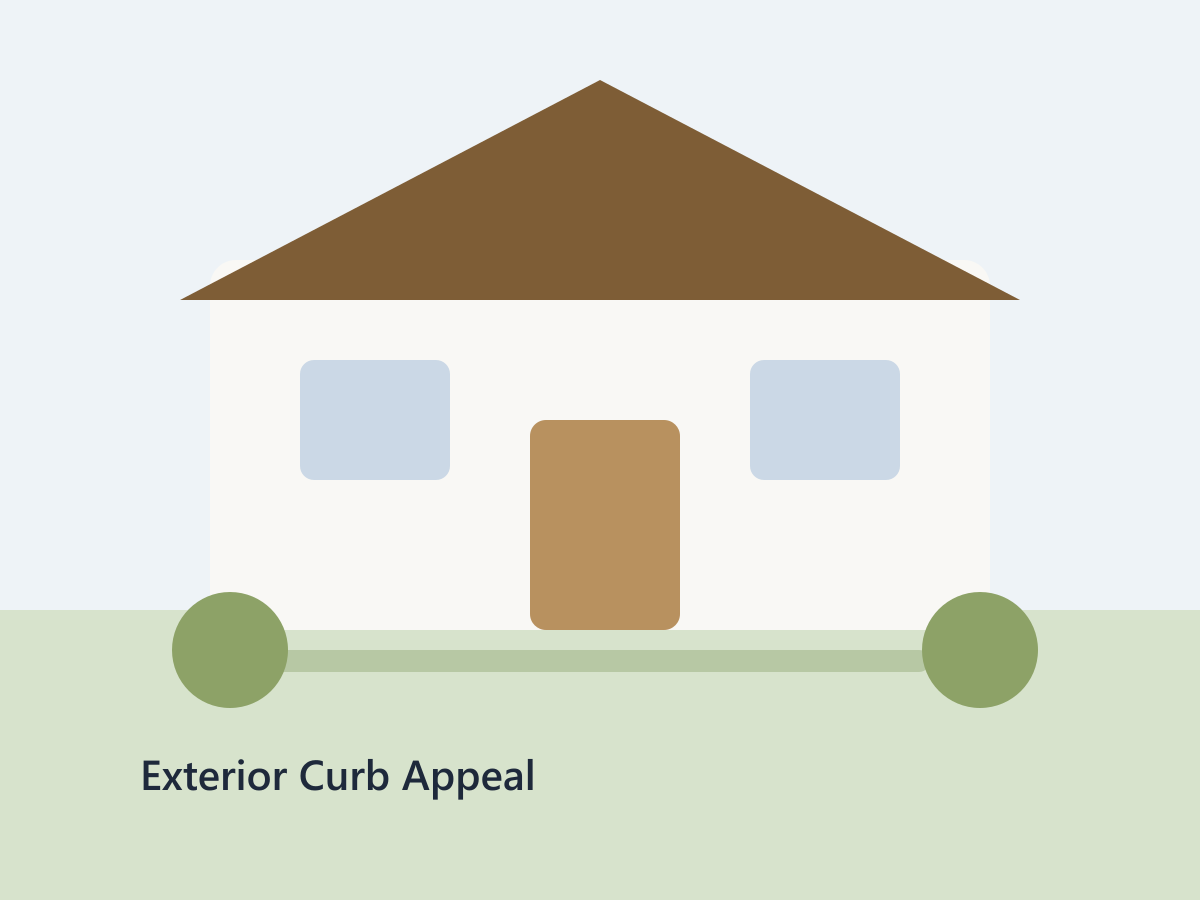 Updated home exterior with clean painted siding and front porch