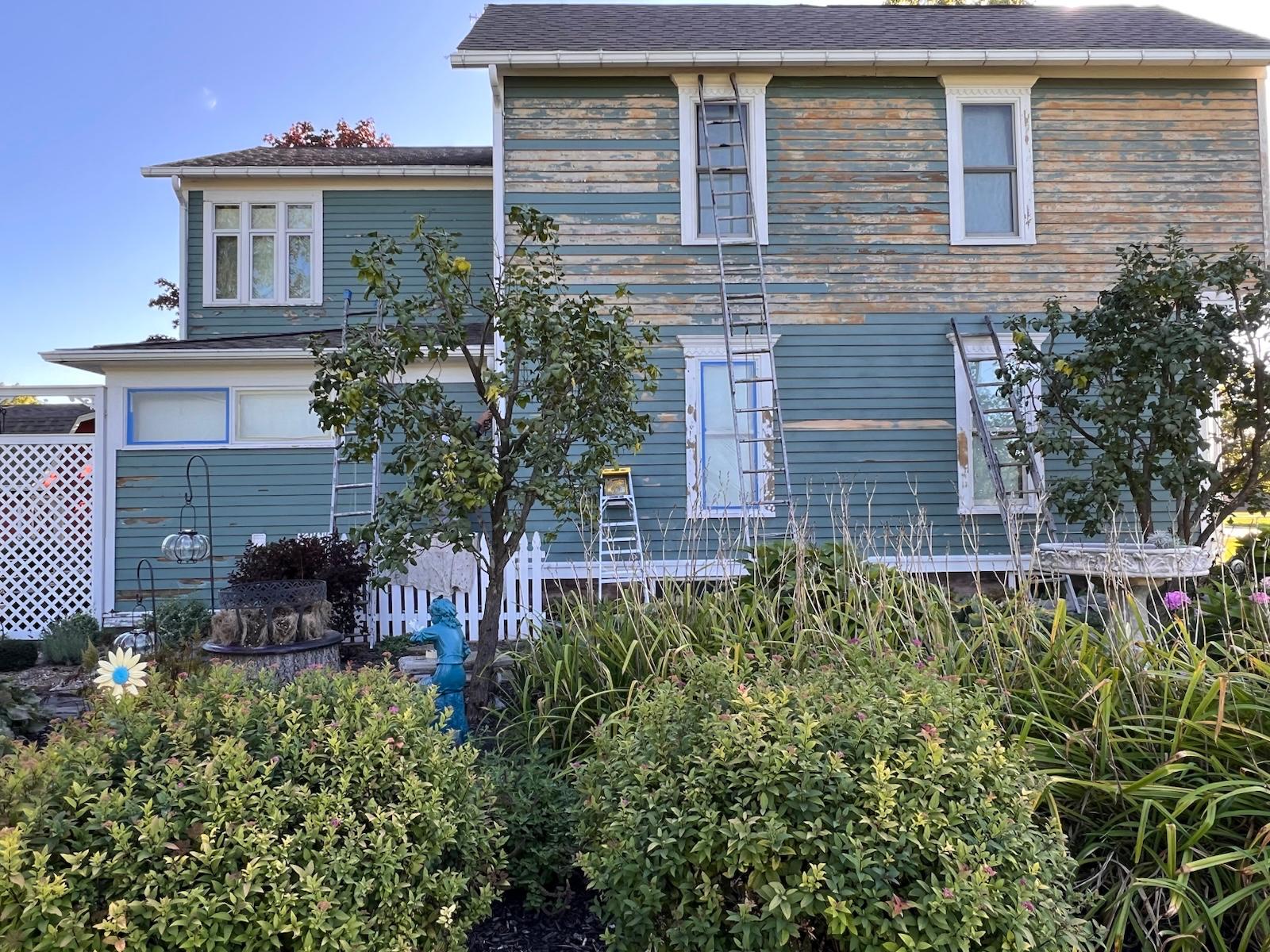 Exterior before scraping and prep — photo 1 of 10