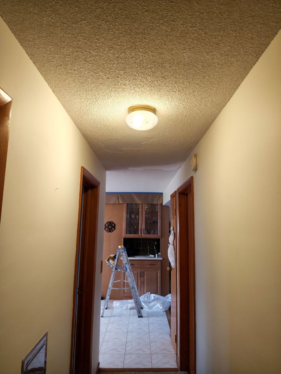 Popcorn ceiling removal in progress — photo 2 of 19
