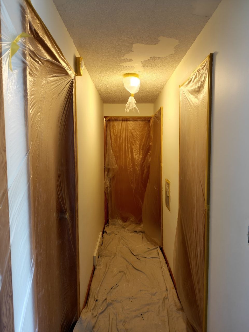 Popcorn ceiling removal in progress — photo 3 of 19