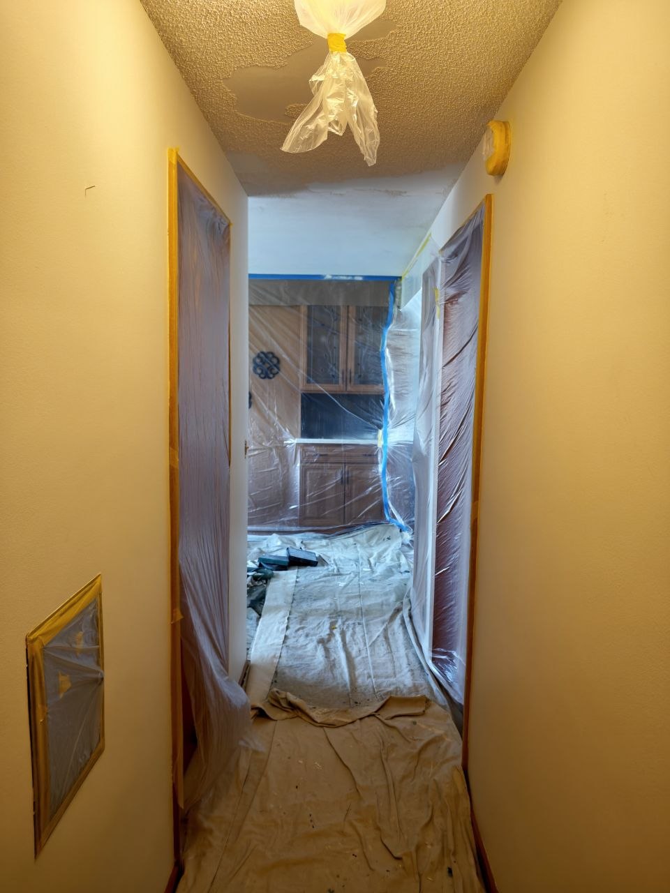 Popcorn ceiling removal in progress — photo 4 of 19