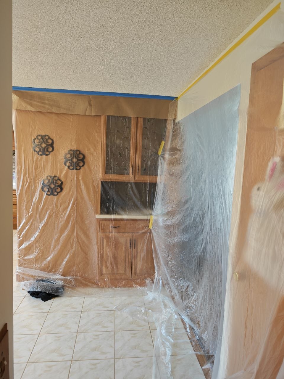 Popcorn ceiling removal in progress — photo 9 of 19